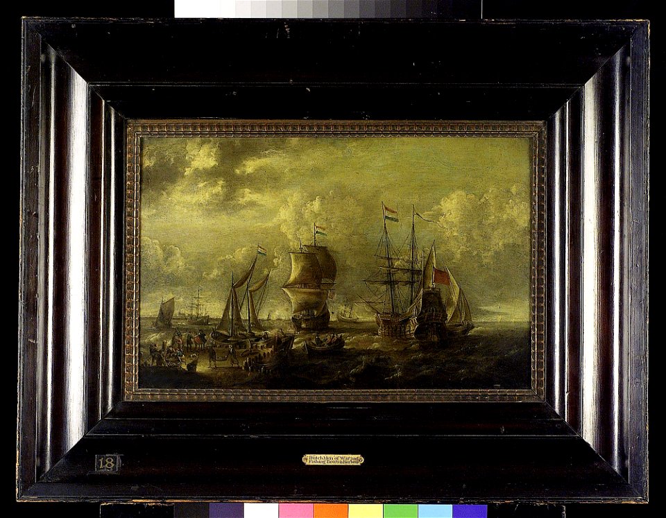 Dutch Men-of-War and Fishing Boats in Harbour RMG BHC0817