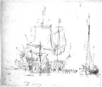Dutch ships at anchor drying sails RMG PW6794