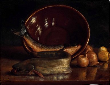 Frank Duveneck - Still Life with Fish (1873)