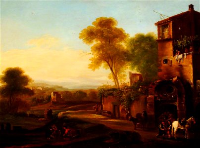 Dutch School - Travellers by a House in an Extensive Landscape - 1548256 - National Trust