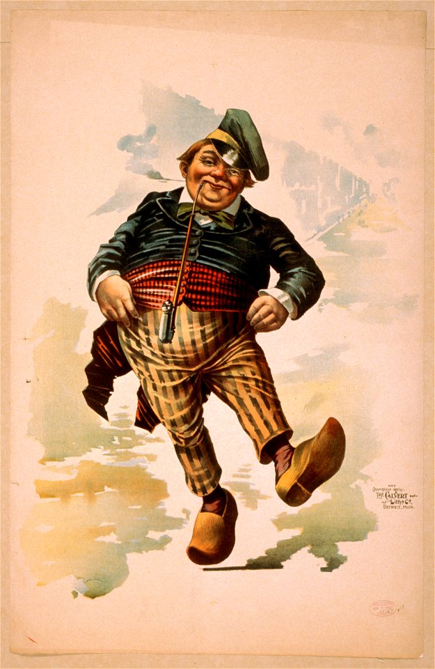 Dutchman dancing in wooden shoes with pipe LCCN2014636850