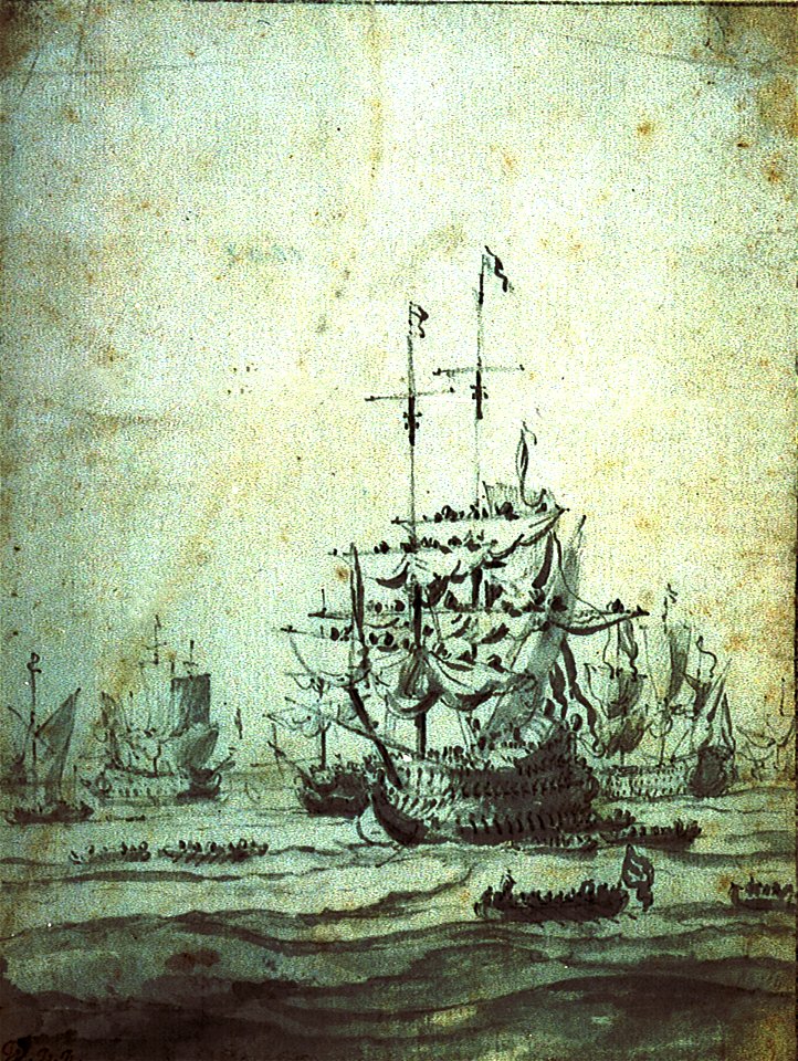 Dutch ships at anchor RMG PV5242