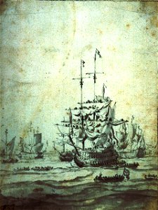 Dutch ships at anchor RMG PV5242