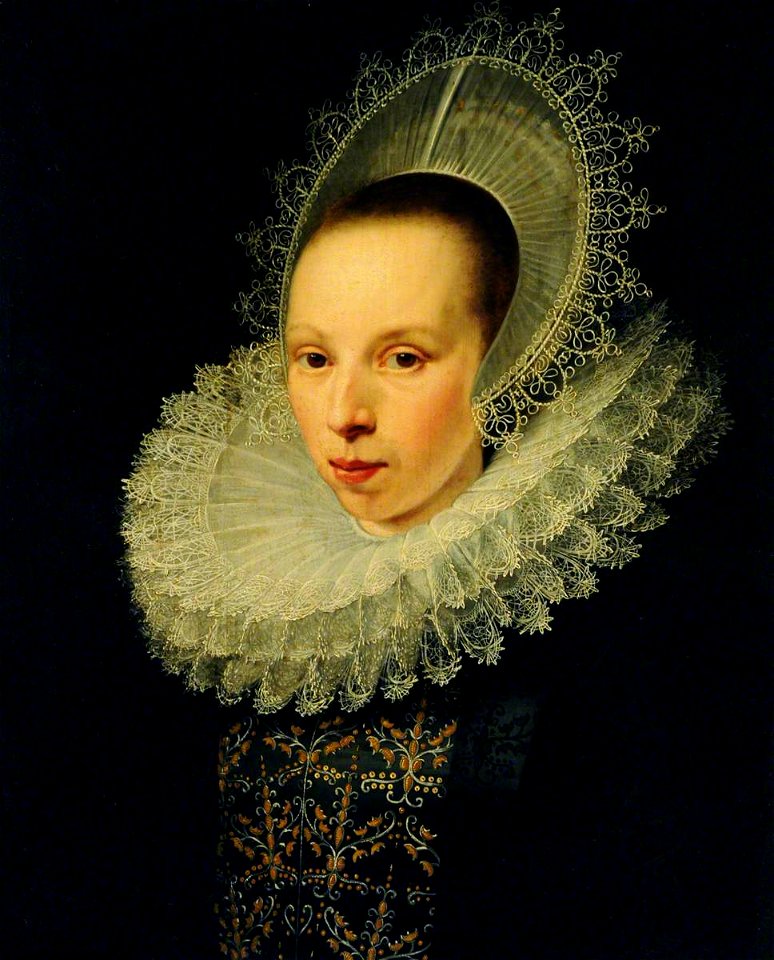 Dutch School (possibly) - A Lady in a Ruff and Ornate Headdress - 1191196 - National Trust