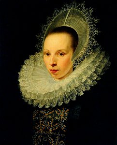 Dutch School (possibly) - A Lady in a Ruff and Ornate Headdress - 1191196 - National Trust