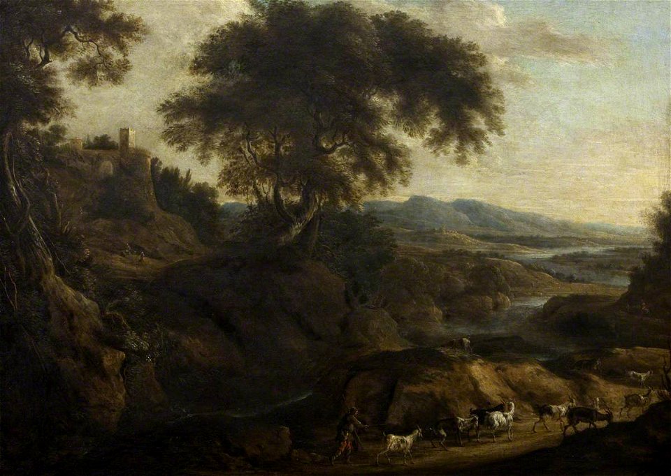 Dutch School - A Landscape with a Herdsman and Goats - 1271049 - National Trust