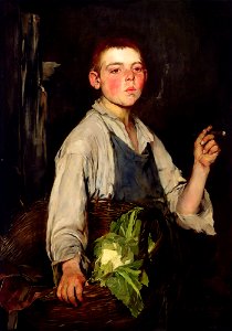 Frank Duveneck - The Cobbler’s Apprentice. Free illustration for personal and commercial use.