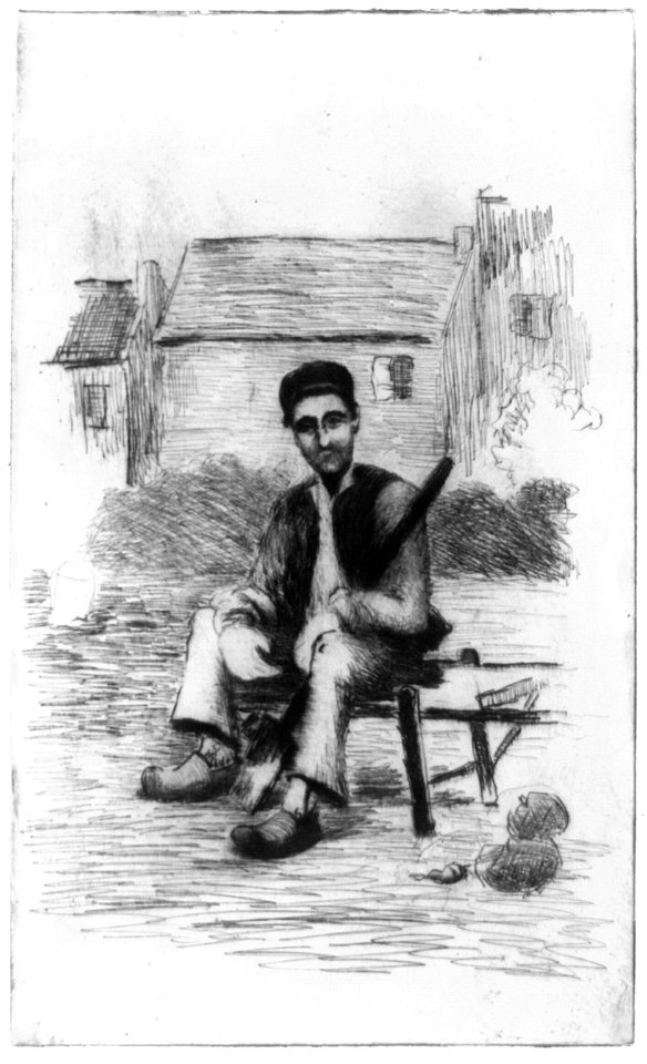 Dutchman (seated, holding shovel) LCCN96512376