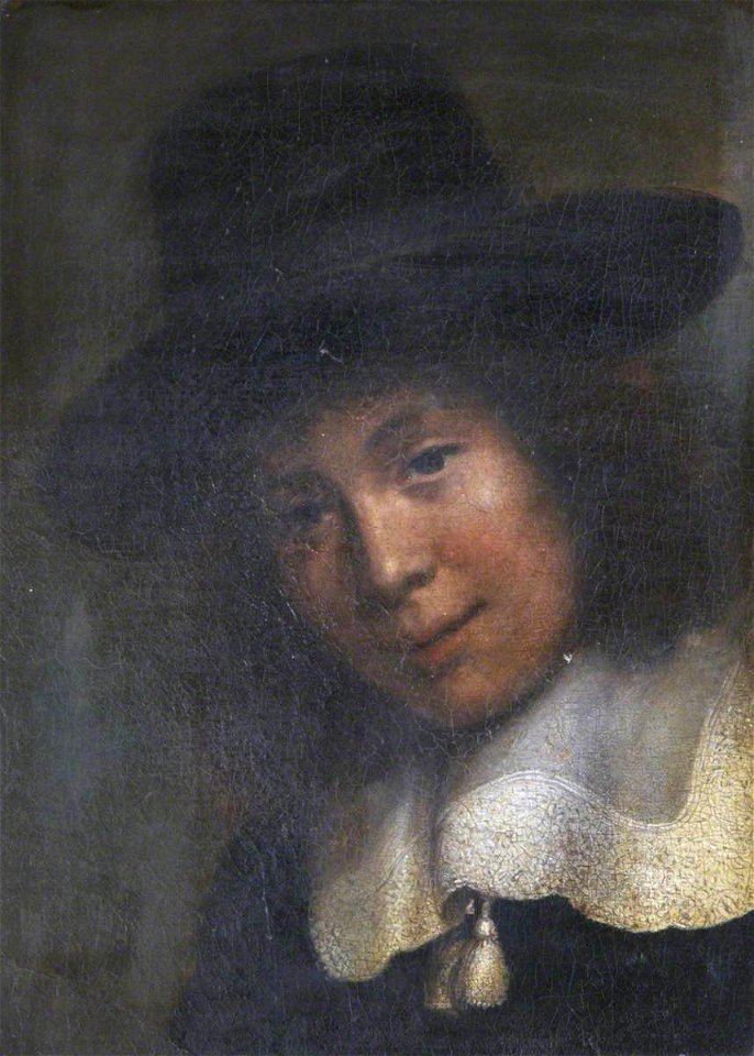 Dutch School - A Young Man in a Black Hat and White Lace Collar with Tassels - 884996 - National Trust