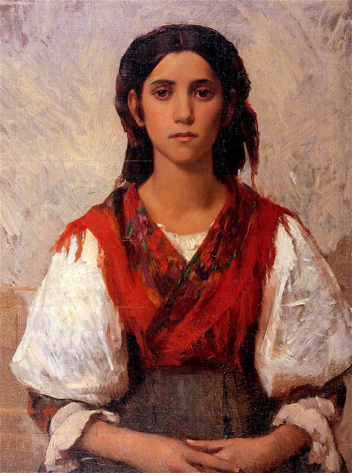 Frank Duveneck - Florentine Flower Girl (c.1887)