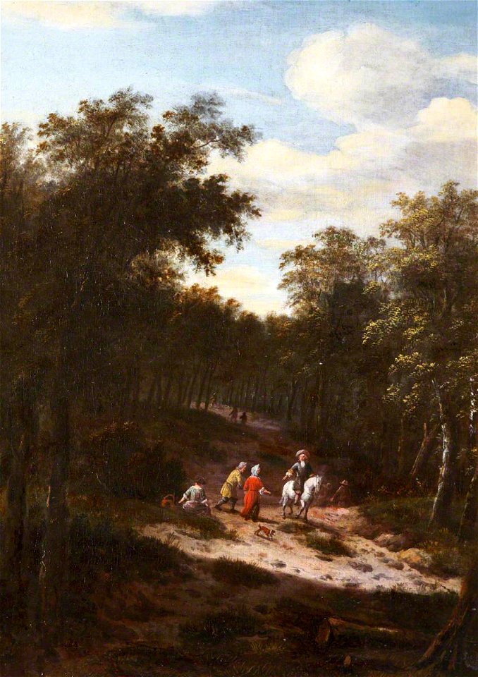 Dutch School - Rustics on a Road in Woodland - 119151 - National Trust