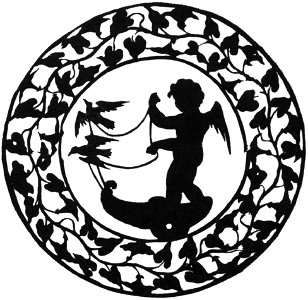 Duttenhofer, Luise, Amor auf dem Muschelwagen, Scherenschnitt
