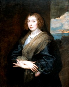 Anthony van Dyck - Portrait of a Woman with a Rose. Free illustration for personal and commercial use.