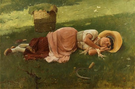 Frank Duveneck - Siesta (1886). Free illustration for personal and commercial use.