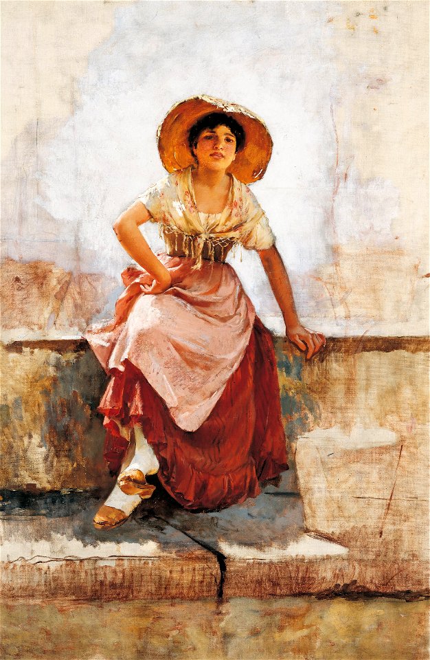 Frank Duveneck - Florentine Flower Girl (c.1886)