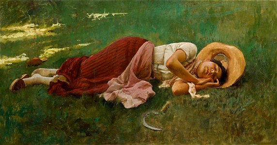 Frank Duveneck - Siesta (1887). Free illustration for personal and commercial use.