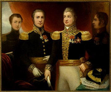 Duvidal de Montferrier, Julie - Le général Léopold Hugo avec deux de ses frères et son fils Abel en uniforme de la Restauration - 263 - Maison de Victor Hugo
