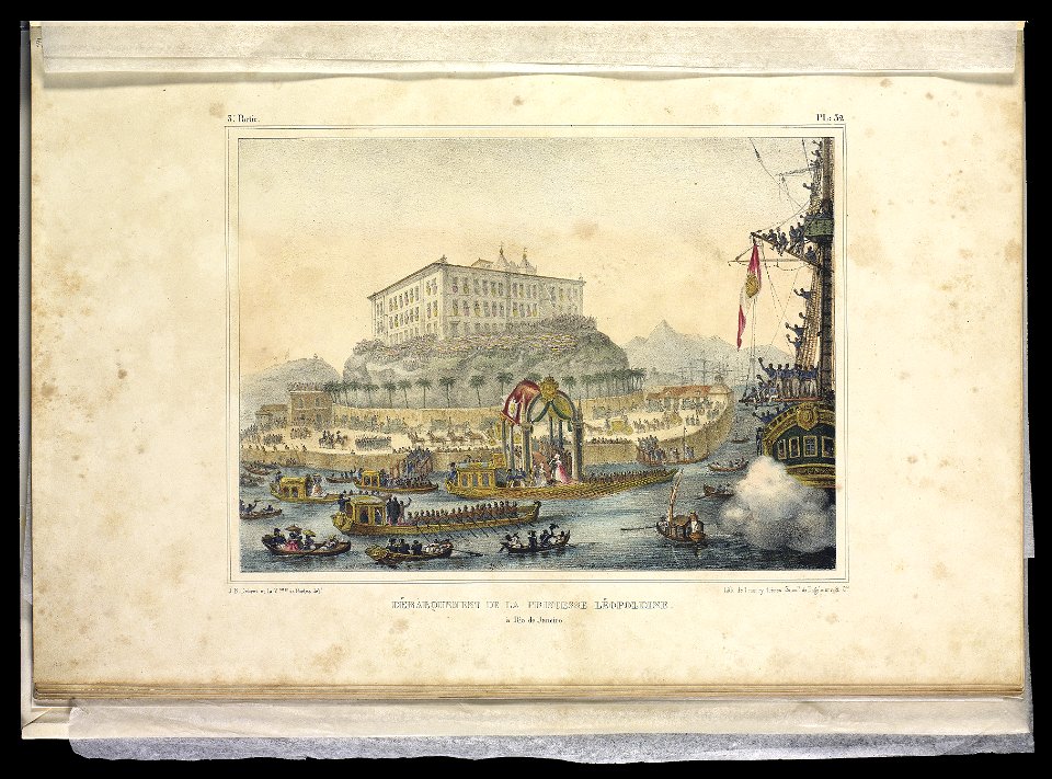 Débarquement de la princesse Léopoldine - à Rio de Janeiro (1), da Coleção Brasiliana Iconográfica