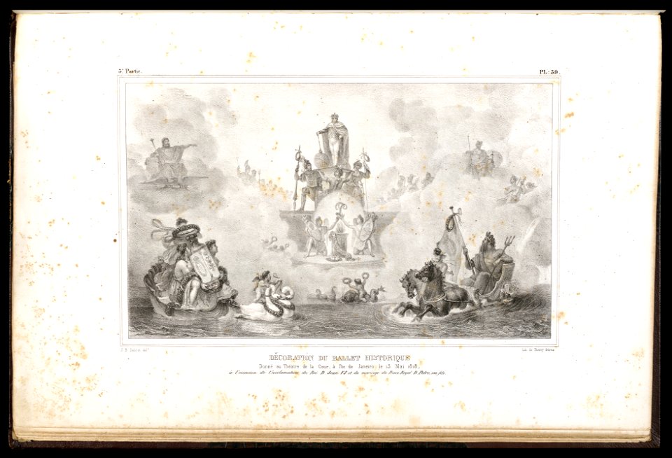 Décoration du Ballet Historique - Donné au Théatre de la Cour, à Rio de Janeiro, le 13 de mai 1818; à l’occasion de l’acclamation du Roi D. Jean VI et du mariage du Prince Royal D. Pedro, da Coleção Brasiliana Iconográfica