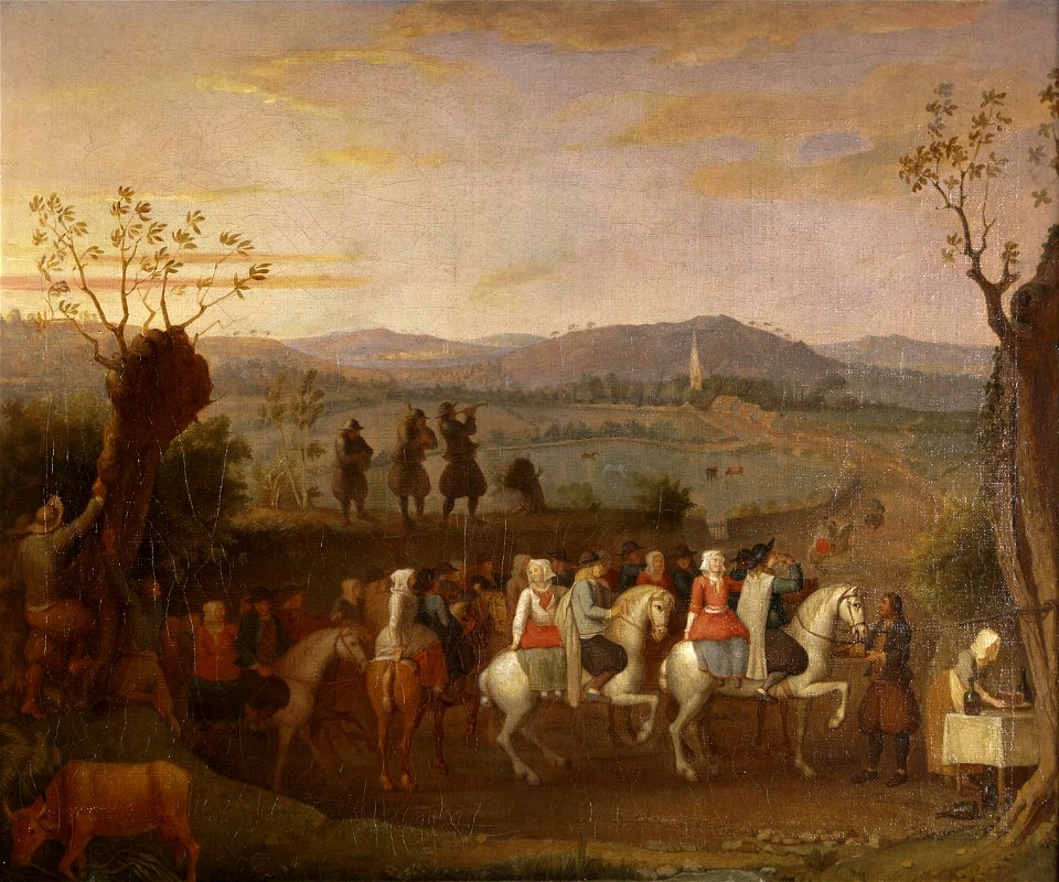 Départ d'une cavalcade de noce - Olivier Perrin - musée d'art et d'histoire de Saint-Brieuc, DOC 89.1.2b