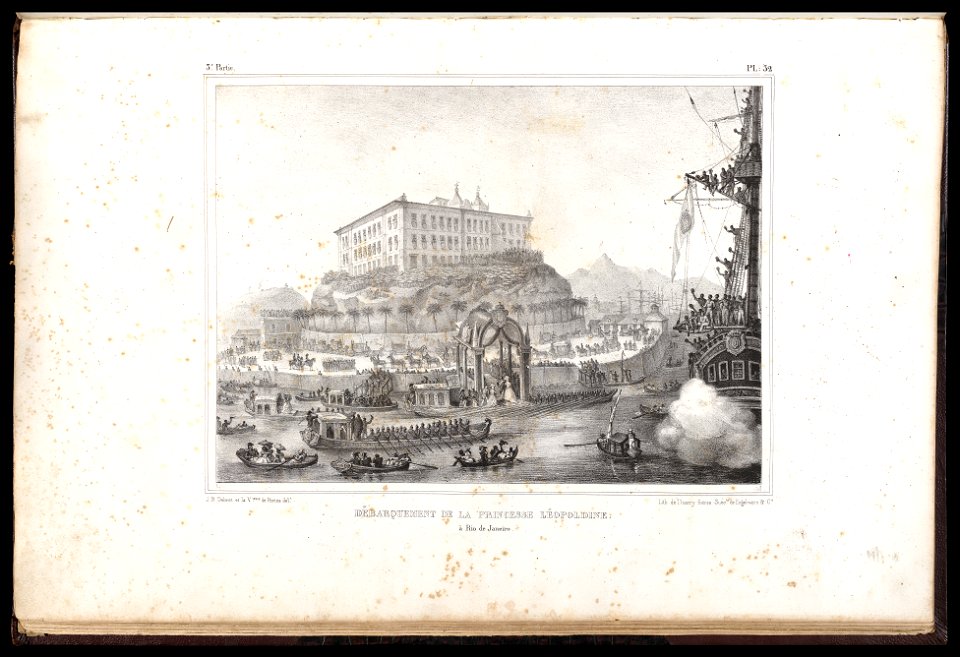 Débarquement de la princesse Léopoldine - à Rio de Janeiro (2), da Coleção Brasiliana Iconográfica