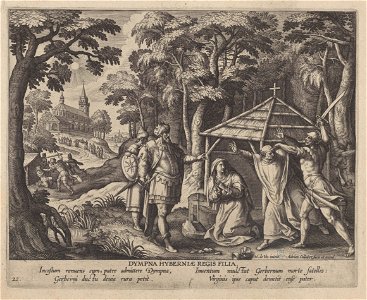 Dympna of Gheel print by Maerten de Vos, S.I 821, Prints Department, Royal Library of Belgium