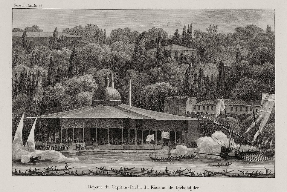 Départ du Capitan-Pacha du Kiosque de Djebehdjiler - Choiseul-gouffier Gabriel Florent Auguste De - 1822