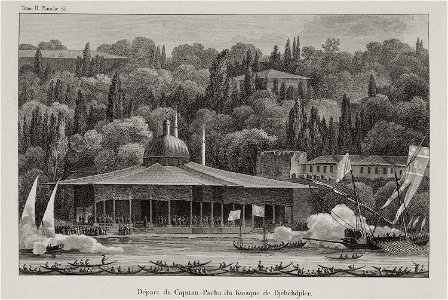 Départ du Capitan-Pacha du Kiosque de Djebehdjiler - Choiseul-gouffier Gabriel Florent Auguste De - 1822