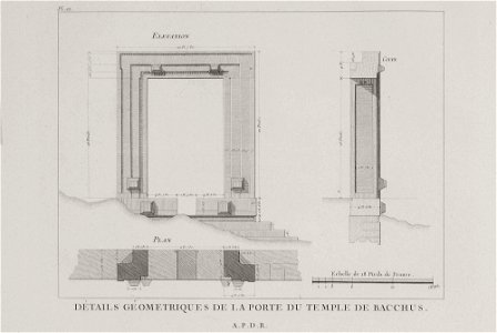 Détails Géometriques de la porte du temple de Bacchus - Choiseul-gouffier Gabriel Florent Auguste De - 1782