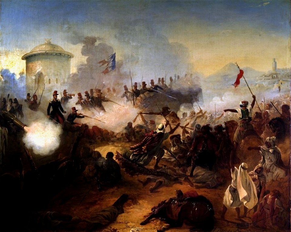 Défense héroïque du capitaine Lelièvre à Mazagran by Jean-Adolphe Beaucé