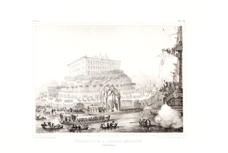 Déparquement de la princesse Léopoldine à Rio de Janeiro, da Coleção Brasiliana Iconográfica