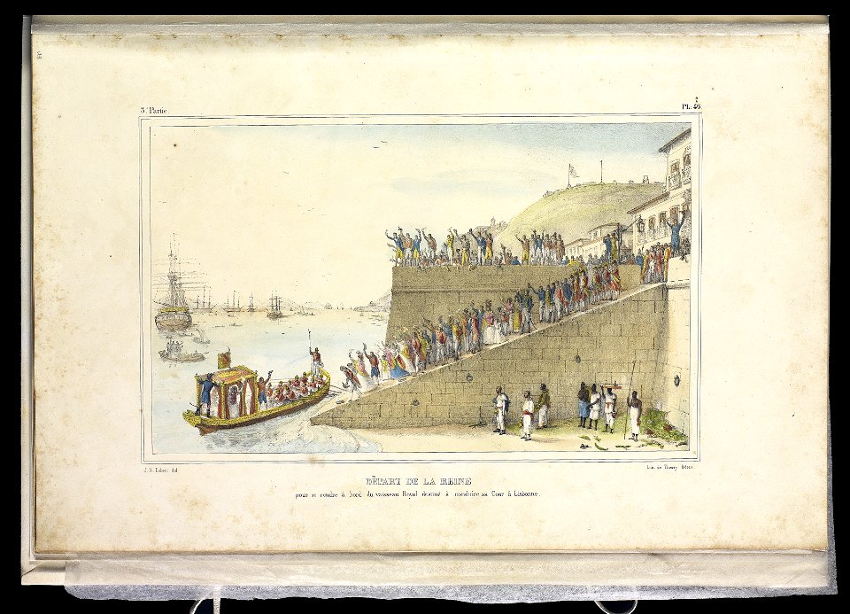 Départ de la Reine - pour se rendre à bord du vaisseau Royal destiné à conduire sa Cour à Lisbonne (1), da Coleção Brasiliana Iconográfica