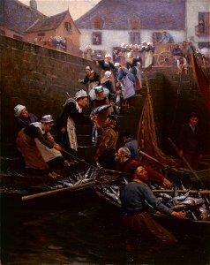 Débarquement du thon à Concarneau - Alfred Guillou - musée d'art et d'histoire de Saint-Brieuc, 137b