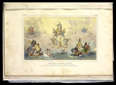 Décoration du Ballet Historique - Donné au Théatre de la Cour, à Rio de Janeiro, le 13 de mai 1818. À l’occasion de l’acclamation du Roi D. Jean VI et du mariage du Prince Royal D. Pedro, da Coleção Brasiliana Iconográfica