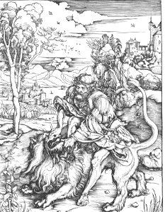 Dürer - Samsoms Kampf mit dem Löwen