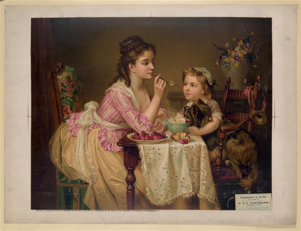 Déjeuner à trois (the breakfast) - chromo-lithographed & published by A. & C. Kaufmann. LCCN2006678637