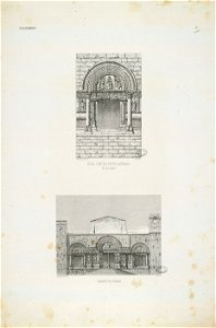 Détail d'une des portes latérales de St. Gilles - Façade de St. Gilles (t. I, n° 12) - Fonds Ancely - B315556101 A DUMEGE 018