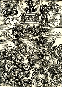 Dürer woodcut series - Apocalypse 9. Free illustration for personal and commercial use.