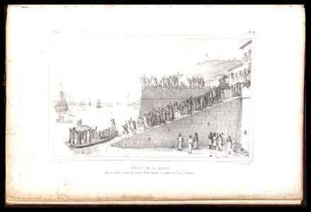 Départ de la Reine - pour se rendre à bord du vaisseau Royal destiné à conduire sa Cour à Lisbonne (2), da Coleção Brasiliana Iconográfica