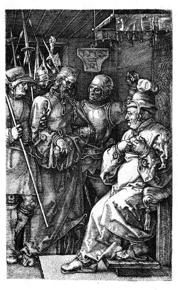 Dürer, Kupferstichpassion 04, Vor Kaiphas