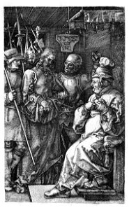 Dürer, Kupferstichpassion 04, Vor Kaiphas