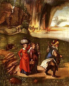 Albrecht Dürer - Lot Fleeing with his Daughters from Sodom - WGA06928