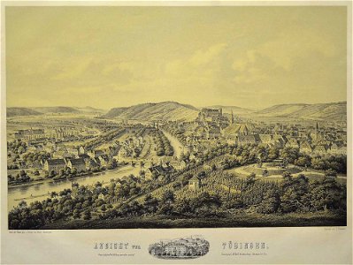E Emminger - Ansicht von Tübingen ca.1870