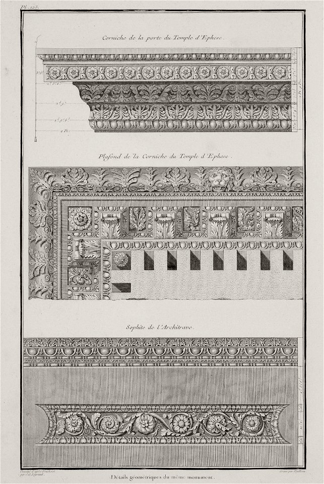 Détails géometriques du même mοnument - Choiseul-gouffier Gabriel Florent Auguste De - 1782