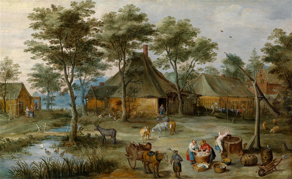 Dörfliche Szene am Ziehbrunnen (Josse de Momper, Jan Brueghel II)