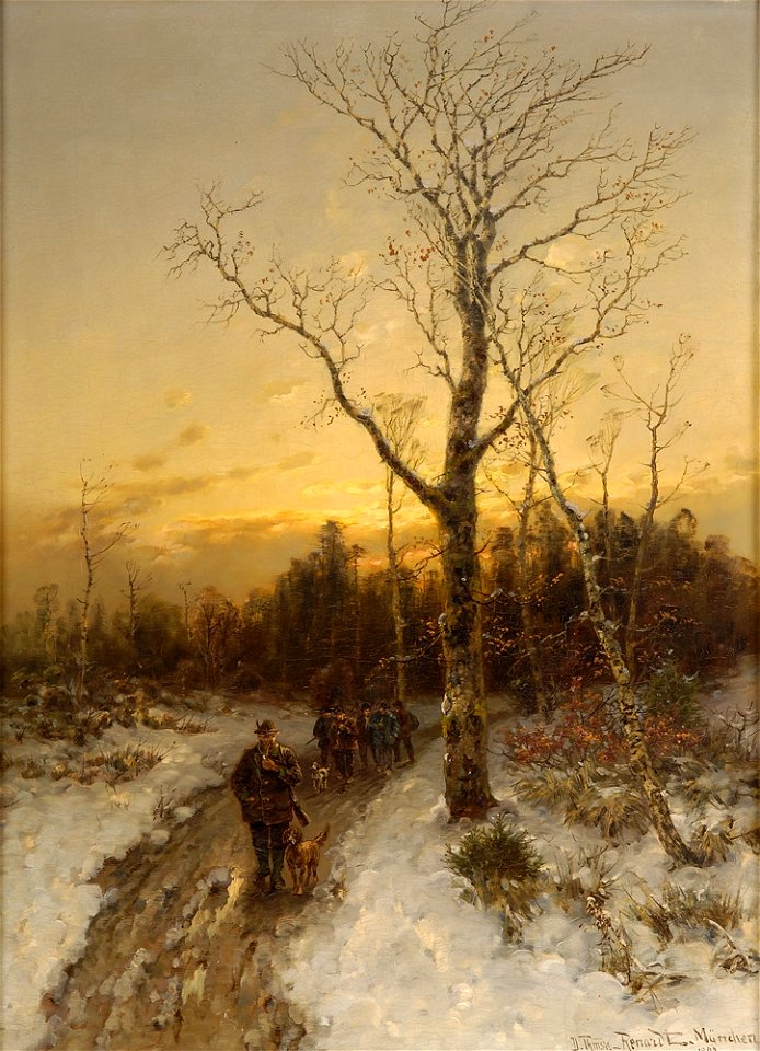 Désiré Thomassin Heimkehr von der Jagd 1899