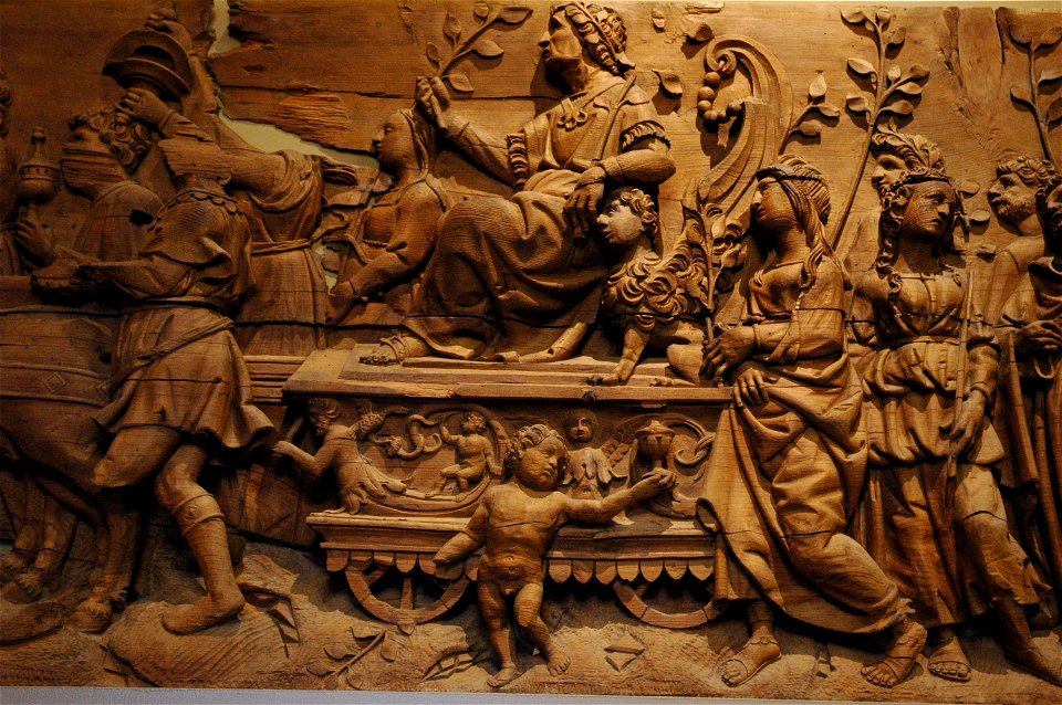 Détail de la frise Les triomphes des César - César