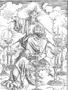 Dürer - Johannes erblickt die sieben Leuchter