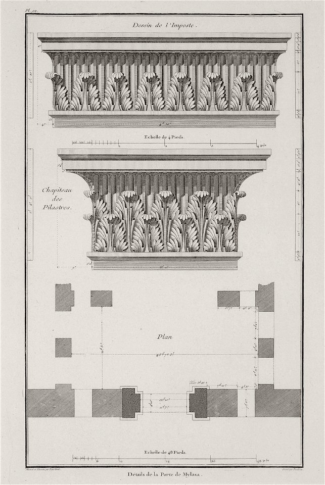 Détails de la porte à Mylasa - Choiseul-gouffier Gabriel Florent Auguste De - 1782