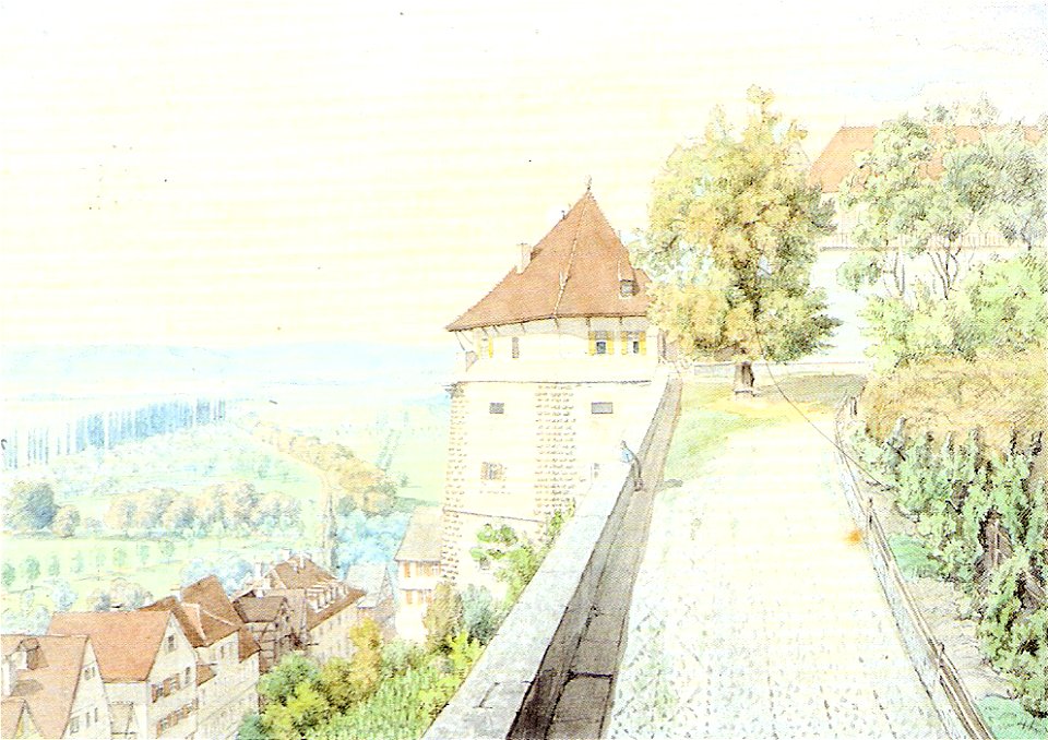 E v Hayn - Schloss Hohentübingen Südostansicht Aquarell 1841 Inv9166 (SW088)